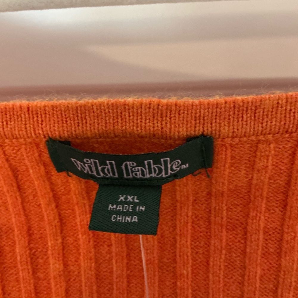 Wild Fable Orange Ribbed Sweater - Picture 3 of 5
